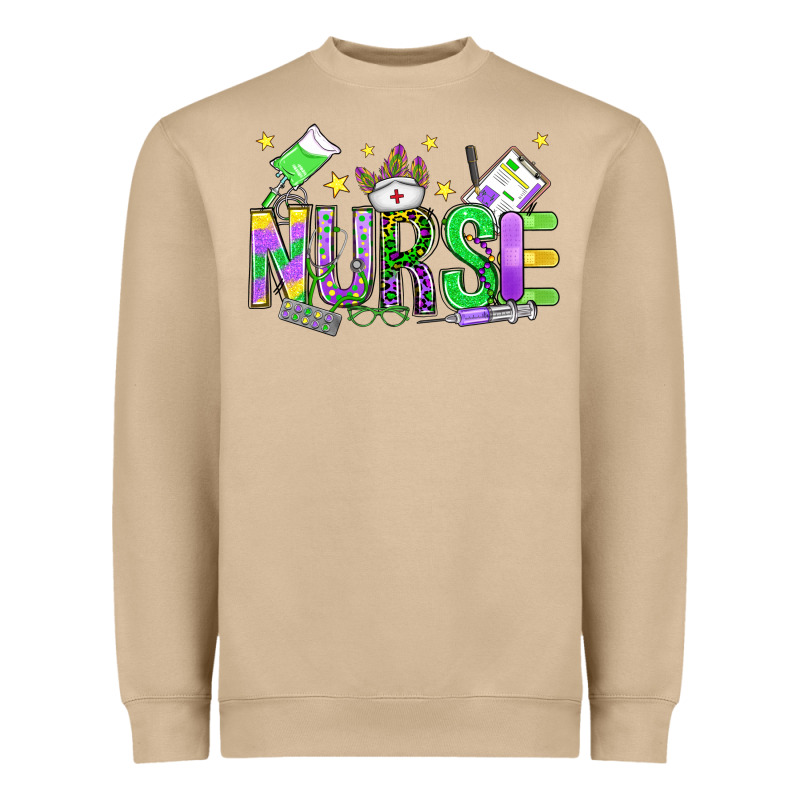 Mardi Gras Nurse Heavyweight Sweatshirt by OliviaCreatesArt | Teevron