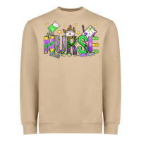 Mushroom mardi gras nurse Heavyweight Sweatshirt - OliviaCreatesArt