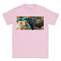 Bubblegum Pink Charolais and black angus bull with sunflower and leopard Classic Tee - RanaPortraitStore
