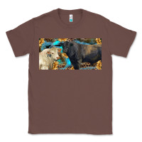 Chestnut Charolais and black angus bull with sunflower and leopard Classic Tee - RanaPortraitStore