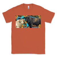 Copper Charolais and black angus bull with sunflower and leopard Classic Tee - RanaPortraitStore