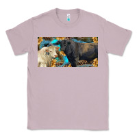 Lilac Charolais and black angus bull with sunflower and leopard Classic Tee - RanaPortraitStore
