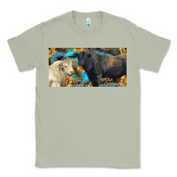 Matcha Charolais and black angus bull with sunflower and leopard Classic Tee - RanaPortraitStore