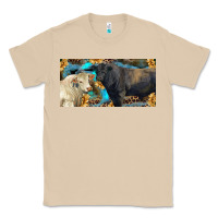Mushroom Charolais and black angus bull with sunflower and leopard Classic Tee - RanaPortraitStore