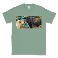 Sage Charolais and black angus bull with sunflower and leopard Classic Tee - RanaPortraitStore