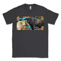 Smoke Charolais and black angus bull with sunflower and leopard Classic Tee - RanaPortraitStore