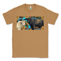 Toasted Coconut Charolais and black angus bull with sunflower and leopard Classic Tee - RanaPortraitStore