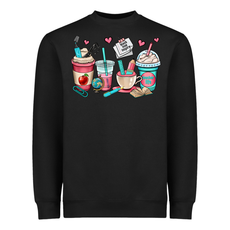 Teacher Coffee Cups Heavyweight Sweatshirt by OliviaCreatesArt | Teevron