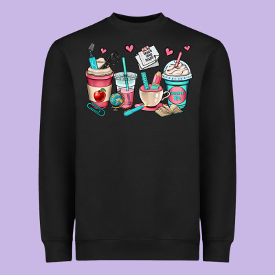 Teacher Coffee Cups Heavyweight Sweatshirt Designed By Oliviacreatesart