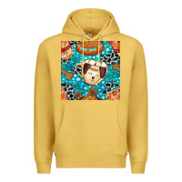 Antique Gold dog coffee cups and food container with cowhide seamless pattern bbs Premium Hoodie - BundleAndBundleShop