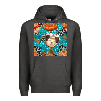 Charcoal Heather dog coffee cups and food container with cowhide seamless pattern bbs Premium Hoodie - BundleAndBundleShop