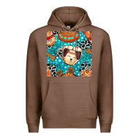 Chestnut dog coffee cups and food container with cowhide seamless pattern bbs Premium Hoodie - BundleAndBundleShop
