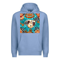 Colony Blue dog coffee cups and food container with cowhide seamless pattern bbs Premium Hoodie - BundleAndBundleShop