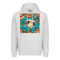 Dove Grey dog coffee cups and food container with cowhide seamless pattern bbs Premium Hoodie - BundleAndBundleShop