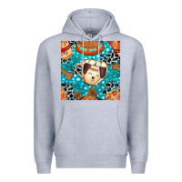Heather Grey dog coffee cups and food container with cowhide seamless pattern bbs Premium Hoodie - BundleAndBundleShop