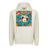 Oatmeal Heather dog coffee cups and food container with cowhide seamless pattern bbs Premium Hoodie - BundleAndBundleShop