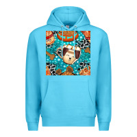 Ocean Blue dog coffee cups and food container with cowhide seamless pattern bbs Premium Hoodie - BundleAndBundleShop