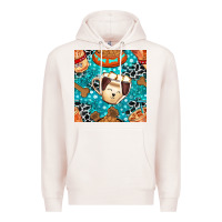 Pale Pink dog coffee cups and food container with cowhide seamless pattern bbs Premium Hoodie - BundleAndBundleShop