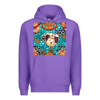 Purple dog coffee cups and food container with cowhide seamless pattern bbs Premium Hoodie - BundleAndBundleShop