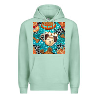 Seafoam dog coffee cups and food container with cowhide seamless pattern bbs Premium Hoodie - BundleAndBundleShop