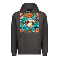 Smoke dog coffee cups and food container with cowhide seamless pattern bbs Premium Hoodie - BundleAndBundleShop