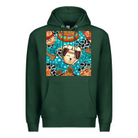 Sports Green dog coffee cups and food container with cowhide seamless pattern bbs Premium Hoodie - BundleAndBundleShop