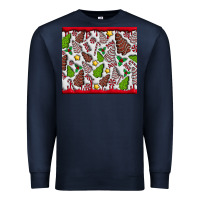 Navy Christmas Cakes Premium Sweatshirt - CowhideDigitalArt