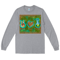Heather Grey peace love lab tech Long Sleeve Tee - TumblerDesignByShophia