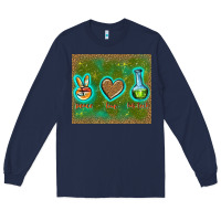 Navy peace love lab tech Long Sleeve Tee - TumblerDesignByShophia