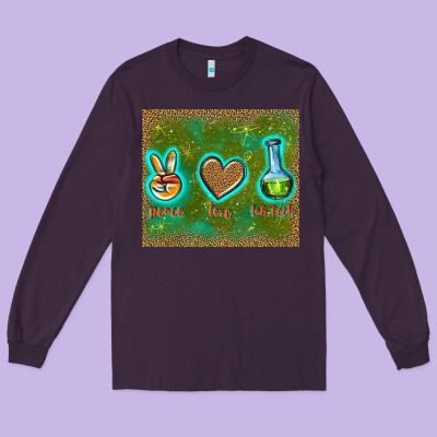 Peace Love Lab Tech Long Sleeve Tee Designed By Tumblerdesignbyshophia