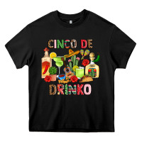 Black cinco de drinko Heavy Core Tee - JahusDesignShop