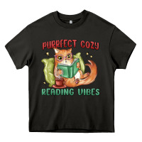 Asphalt purrfect cozy reading vibes Heavy Core Tee - MaliasSmallBusiness