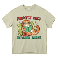 Mossy purrfect cozy reading vibes Heavy Core Tee - MaliasSmallBusiness