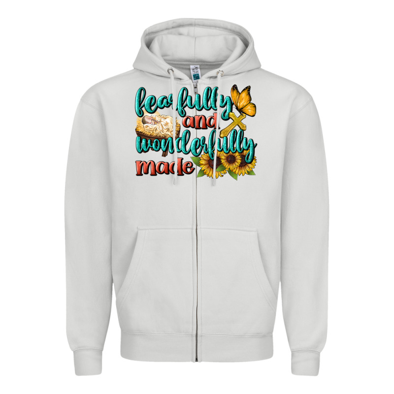 Fearfully And Wonderfully Made Zipper Hoodie by BundleAndBundleShop | Teevron