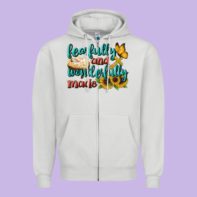 Fearfully And Wonderfully Made Zipper Hoodie Designed By Bundleandbundleshop