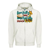 Oatmeal Heather Fearfully And Wonderfully Made Zipper Hoodie - BundleAndBundleShop