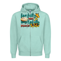 Seafoam Fearfully And Wonderfully Made Zipper Hoodie - BundleAndBundleShop