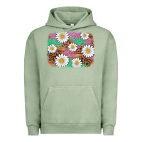Pigment Oil Green easter daisy background Urban Hoodie - Artiststas