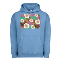 Pigment Pebble Blue easter daisy background Urban Hoodie - Artiststas