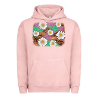 Pigment Salmon easter daisy background Urban Hoodie - Artiststas