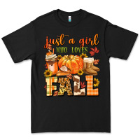 Black just a girl who loves fall Premium Tee - MaliasSmallBusiness