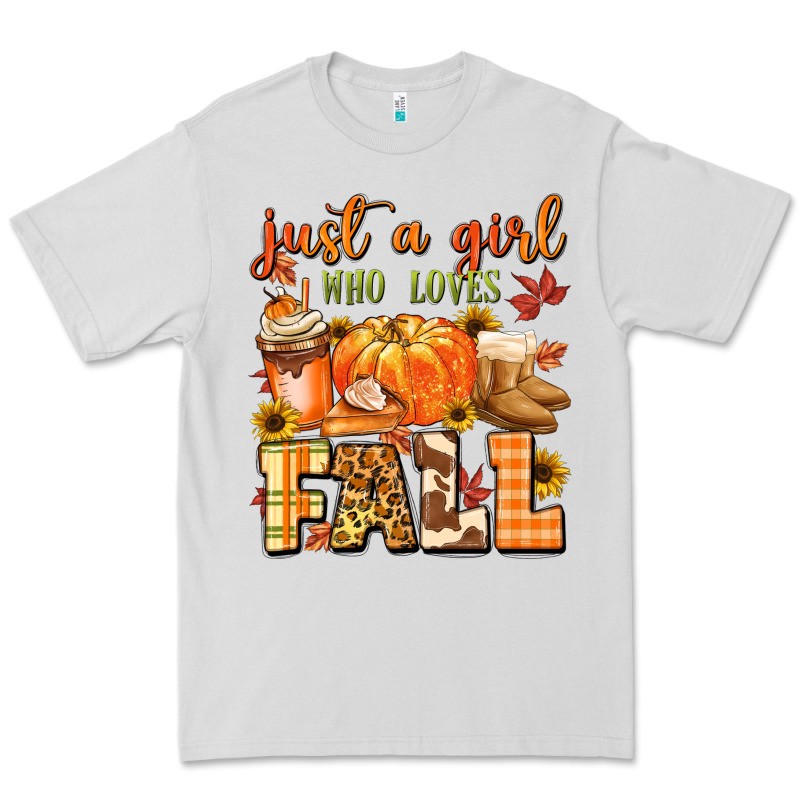 Just A Girl Who Loves Fall Premium Tee by MaliasSmallBusiness | Teevron