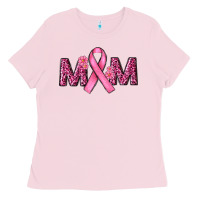 Bubblegum Pink cancer ribbon mom Ladies Tee - RanaPortraitStore