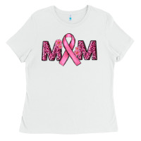 White cancer ribbon mom Ladies Tee - RanaPortraitStore
