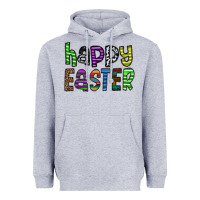 Heather Grey Happy Easter Heavyweight Hoodie - CowhideDigitalArt