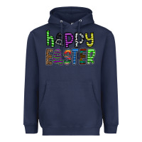 Navy Happy Easter Heavyweight Hoodie - CowhideDigitalArt