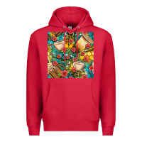 Cardinal honey and bee coffee cup with flowers and leopard seamless pattern bbs Premium Hoodie - BundleAndBundleShop