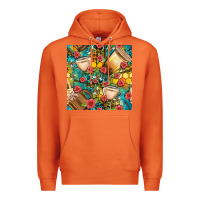 Carrot honey and bee coffee cup with flowers and leopard seamless pattern bbs Premium Hoodie - BundleAndBundleShop