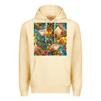 Pina Colada honey and bee coffee cup with flowers and leopard seamless pattern bbs Premium Hoodie - BundleAndBundleShop