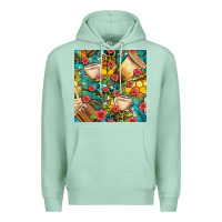 Seafoam honey and bee coffee cup with flowers and leopard seamless pattern bbs Premium Hoodie - BundleAndBundleShop